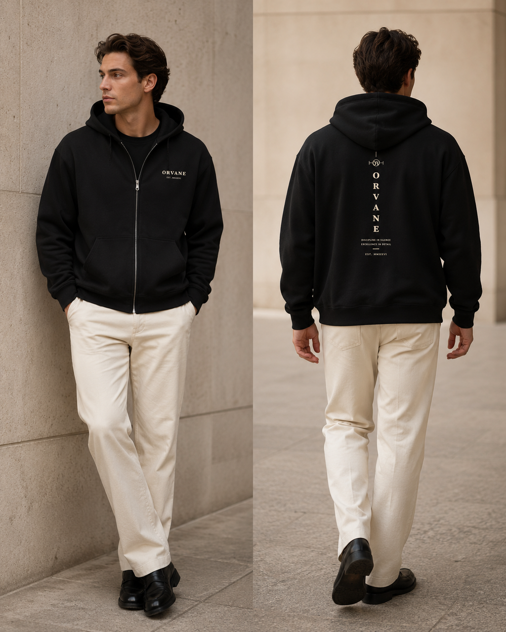ORVANE Discipline Full-Zip Hoodie — Black