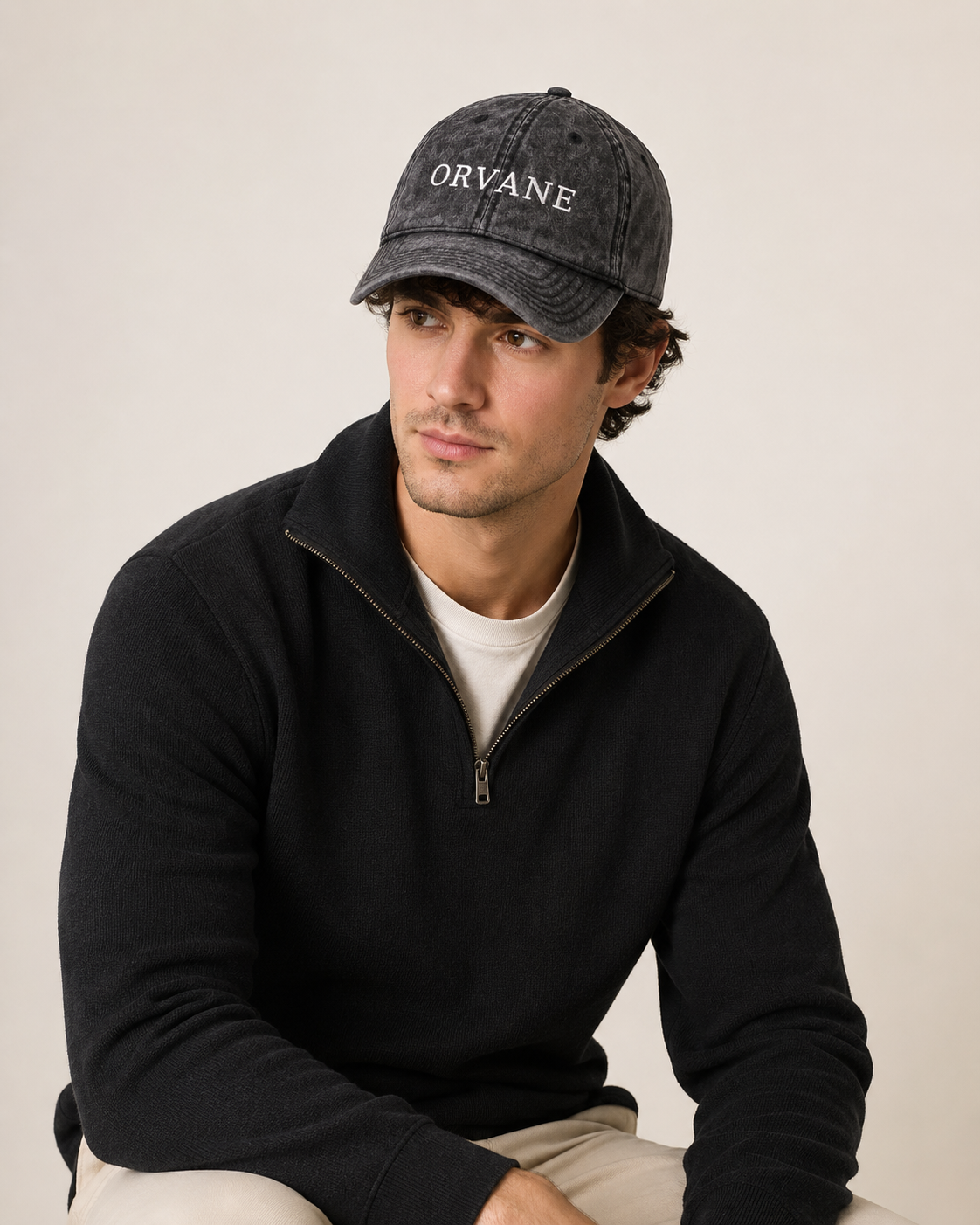 ORVANE Signature Washed Cap — Black